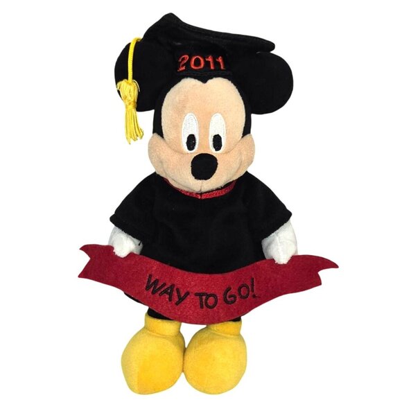 Disney Set of 2 Mickey Mouse Minnie Mouse 2011 Graduation Way To Go Plushies - Picture 3 of 12